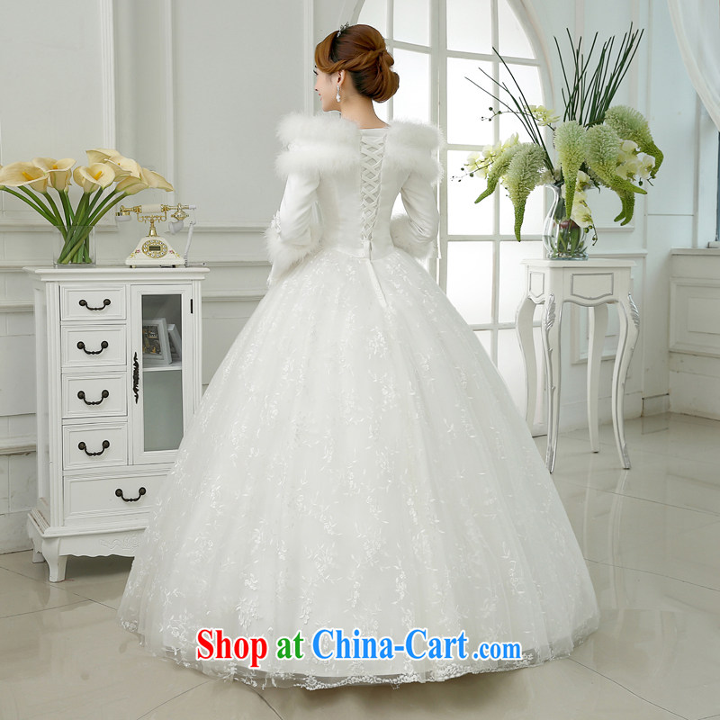 There is a bride's winter clothes 2015 new marriage Korean winter long-sleeved a field-based thick winter, cotton wedding white XXL code 2 feet 3 waist Suzhou shipment and it is absolutely not a bride, shopping on the Internet