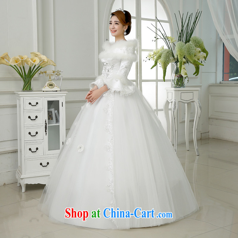 There is embroidery bridal 2015 new thick winter clothes winter marriage long-sleeved winter, lace beauty wedding white XXXL 2 feet 4 waist Suzhou shipment and it is absolutely not a bride, shopping on the Internet