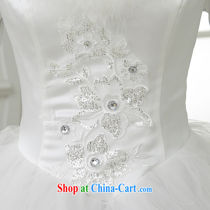 There is embroidery bridal 2015 new thick winter clothes winter marriage long-sleeved lace beauty wedding white XXXL 2 feet 4 waist Suzhou shipping and it is absolutely not a bride, shopping on the Internet
