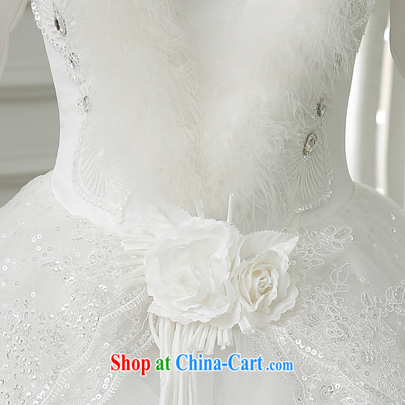 There is a bride's new 2015 winter marriage with warm thick, gross for winter clothes long-sleeved wedding white XXXL 2 feet 4 waist Suzhou Shipment. It is absolutely not a bride, shopping on the Internet