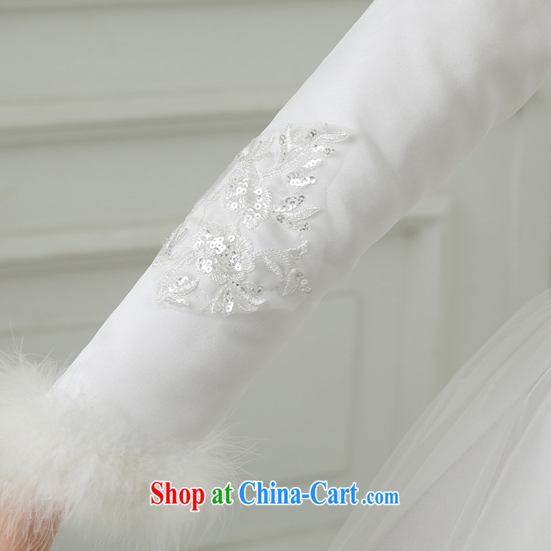 There is embroidery bridal upscale winter wedding dresses 2015 new winter wedding winter clothes cotton long-sleeved wedding dresses white XXXL 2 feet 4 waist Suzhou shipping and it is absolutely not a bride, shopping on the Internet
