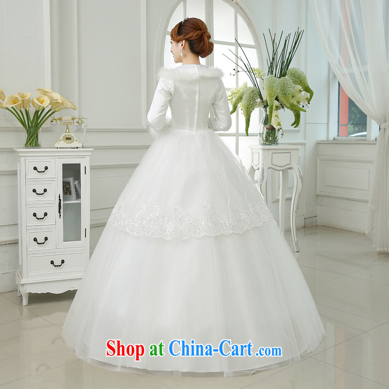 There is a bride's wedding dresses new 2015 warm winter thick, gross for winter clothes bridal winter long-sleeved wedding dresses white XXXL 2 feet 4 waist Suzhou shipping and it is absolutely not a bride, shopping on the Internet