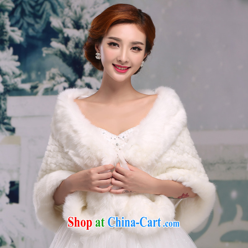 Winter 2014 new bride wedding thick hair shawl Korean wedding dresses warm white cape jacket, love so Pang, shopping on the Internet