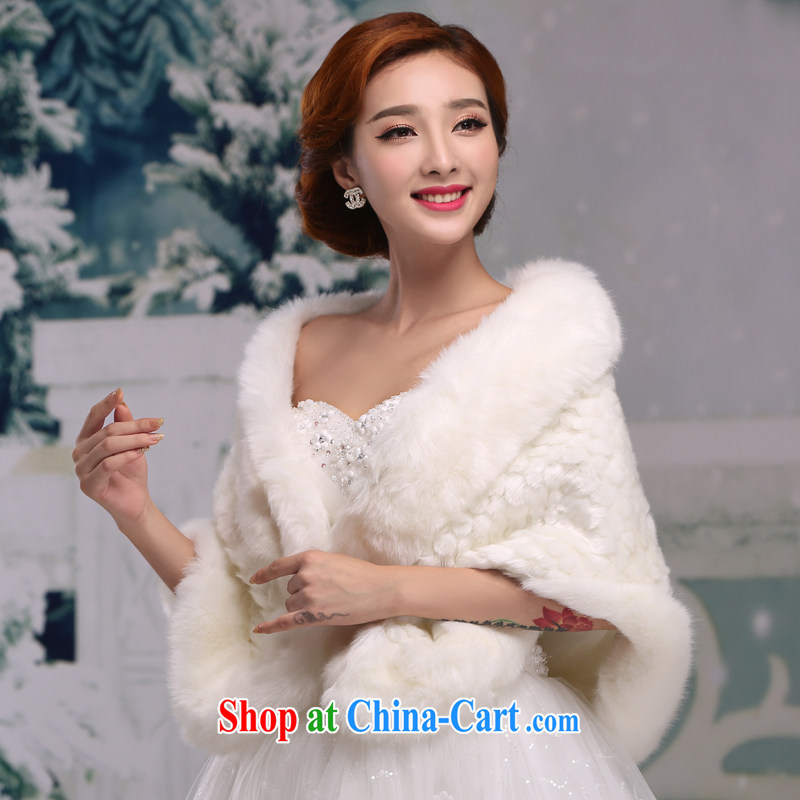 Winter 2014 new bride wedding thick hair shawl Korean wedding dresses warm white cape jacket, love so Pang, shopping on the Internet
