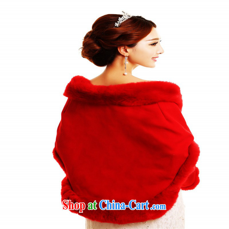 New wedding hair shawl marriage 2014 winter, red-and-white brides and thickened the fox Rabbit fur D. red, love so Pang, shopping on the Internet
