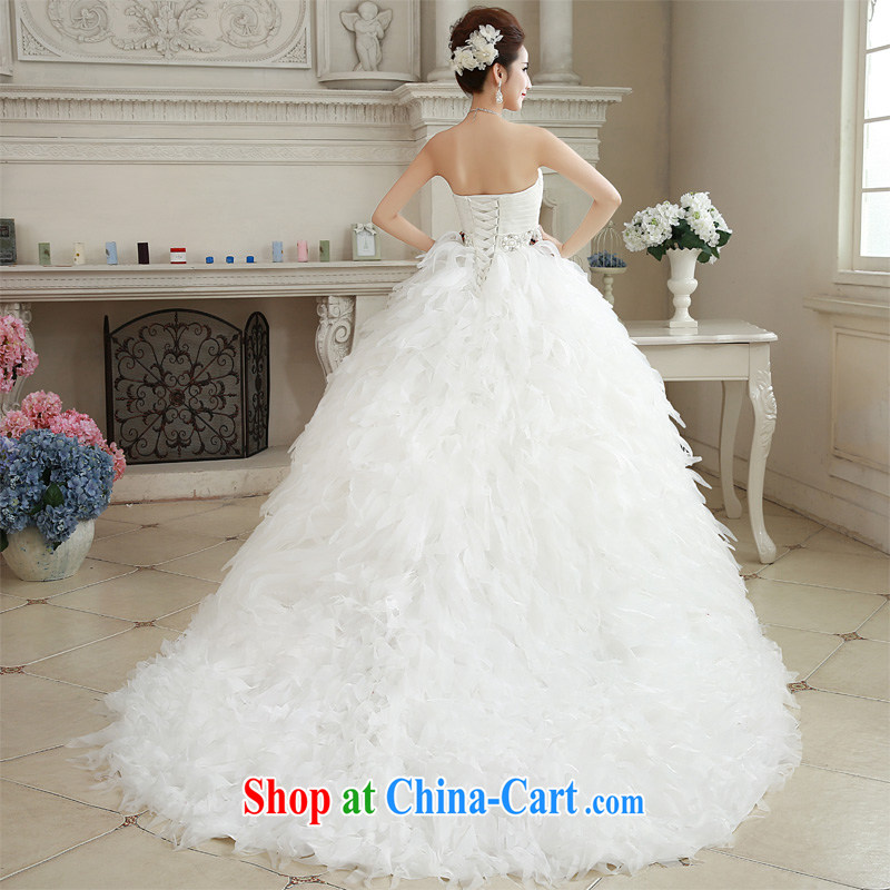 Honeymoon bridal wedding dresses 2015 winter, wedding classic wipe chest Korean Princess feather-tail wedding white XL, Honeymoon bridal, shopping on the Internet