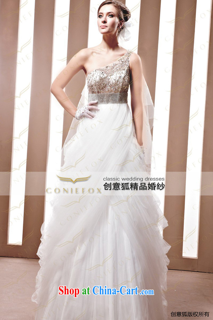 Creative Fox wedding a tailored stylish single shoulder bridal wedding classic with bridal wedding Korean video thin wedding 90,009 white tailored pictures, price, brand platters! Elections are good character, the national distribution, so why buy now enjoy more preferential! Health