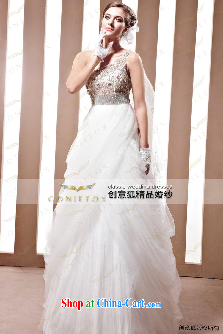 Creative Fox wedding a tailored stylish single shoulder bridal wedding classic with bridal wedding Korean video thin wedding 90,009 white tailored pictures, price, brand platters! Elections are good character, the national distribution, so why buy now enjoy more preferential! Health