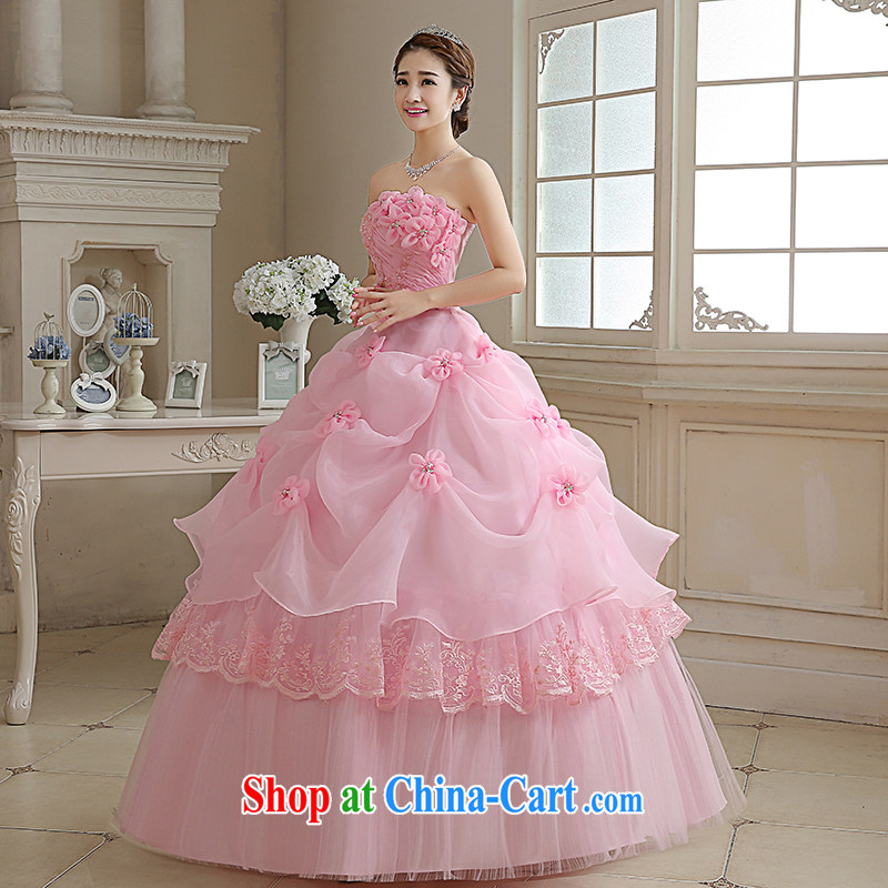 Rain is still clothing bridal wedding dresses 2015 new Korean sweet Princess pink towel chest parquet drill elegant flowers graphics thin large code wedding HS 885 pink tailored final, rain is clothing, and shopping on the Internet