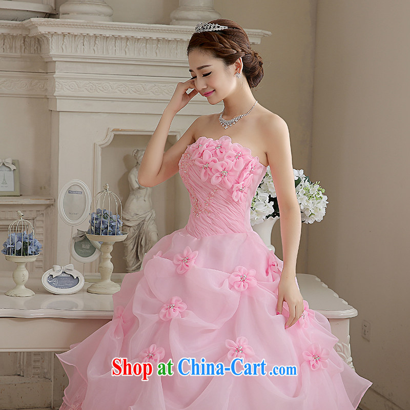 Rain is still clothing bridal wedding dresses 2015 new Korean sweet Princess pink towel chest parquet drill elegant flowers graphics thin large code wedding HS 885 pink tailored final, rain is clothing, and shopping on the Internet