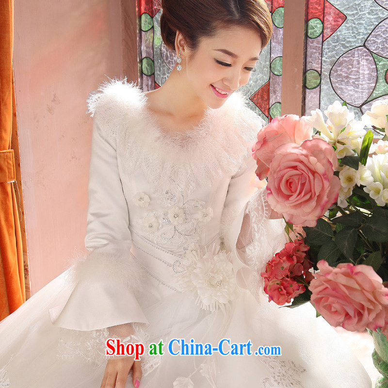 wedding dresses new 2014 winter wedding dresses long-sleeved thick Korean version for hair fall and winter season, cotton with Customer to size the do not return, so Pang, shopping on the Internet