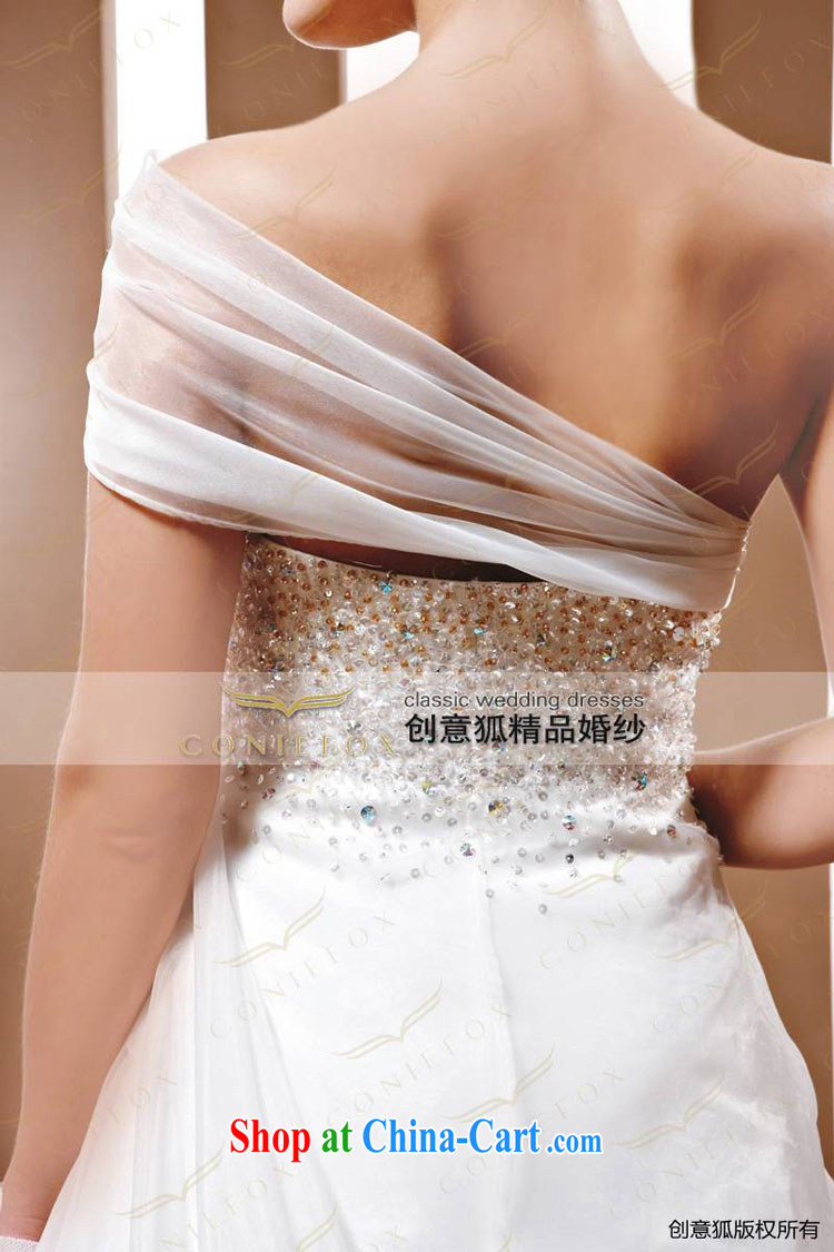 Creative Fox wedding is tailor-made to do upscale luxury parquet drill wedding dresses bridal wedding Korean wedding dresses a shoulder back exposed wedding 90,032 white tailored pictures, price, brand platters! Elections are good character, the national distribution, so why buy now enjoy more preferential! Health