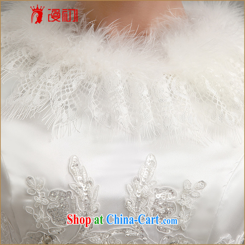 Early definition 2015 new winter graphics thin wedding Korean tie with white shaggy dress wedding thick warm winter wedding wedding dresses white XXL codes, early definition, and shopping on the Internet