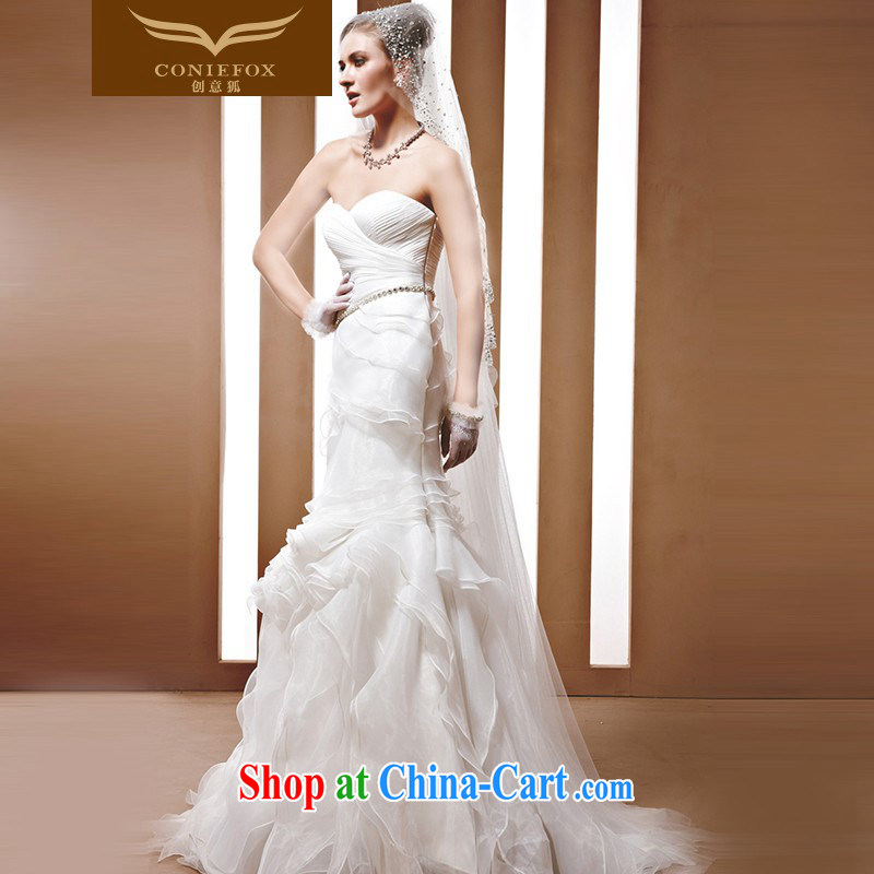 Creative Fox wedding tailored and stylish bridal wedding upscale luxury marriage wedding white wiped his chest graphics thin sweet wedding 90,068 tailored to creative Fox (coniefox), online shopping