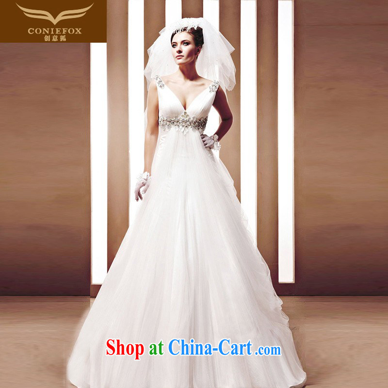 Creative Fox high-end wedding dresses custom 2015 new high-sense V bridal white wedding classic with Korean-style wedding 90,015 white tailored