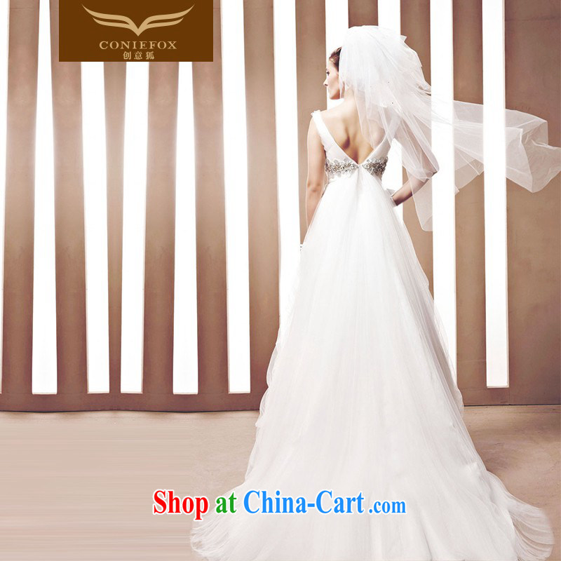Creative Fox high-end wedding dresses custom 2015 new high-sense V bridal white wedding classic with Korean-style wedding 90,015 white tailored to creative Fox (coniefox), online shopping