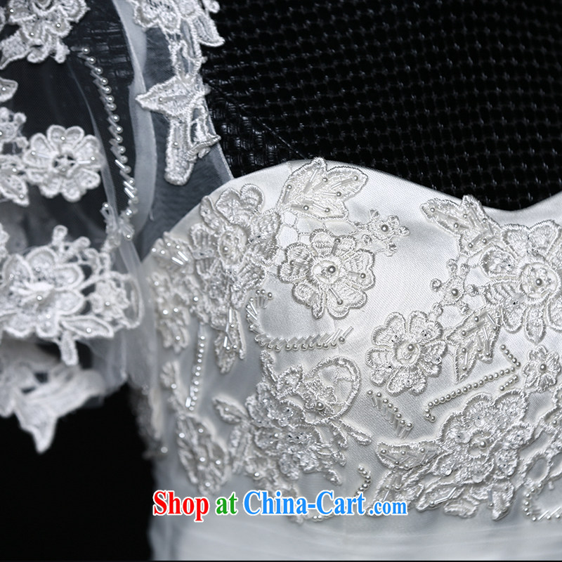With the 2015 spring new winter Butterfly Dream erase chest lace long-sleeved shaggy dress long-tail bridal wedding dresses wedding winter white tail, L, AIDS, and, on-line shopping