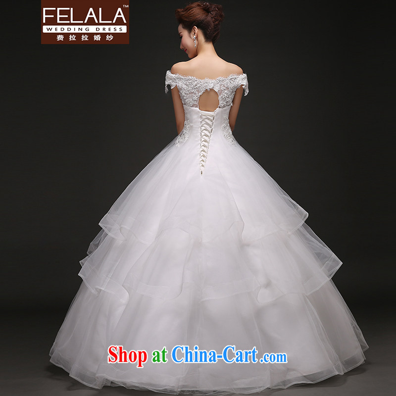 Ferrara 2015 new bride a Field shoulder with noble lace beaded wedding XL (2 feet 2), Ferrara wedding (FELALA), shopping on the Internet