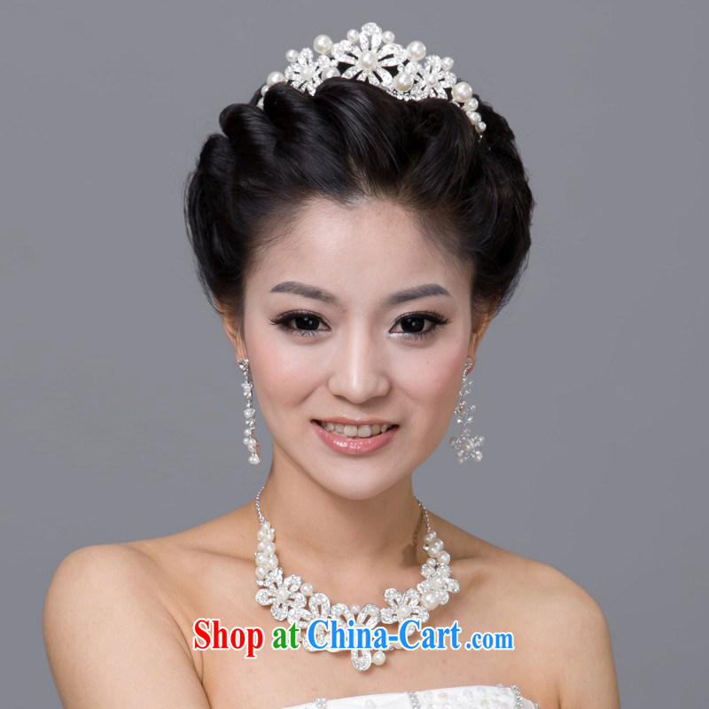 2014 new bridal jewelry package Crown necklace earrings wedding dresses accessories, love so Pang, shopping on the Internet