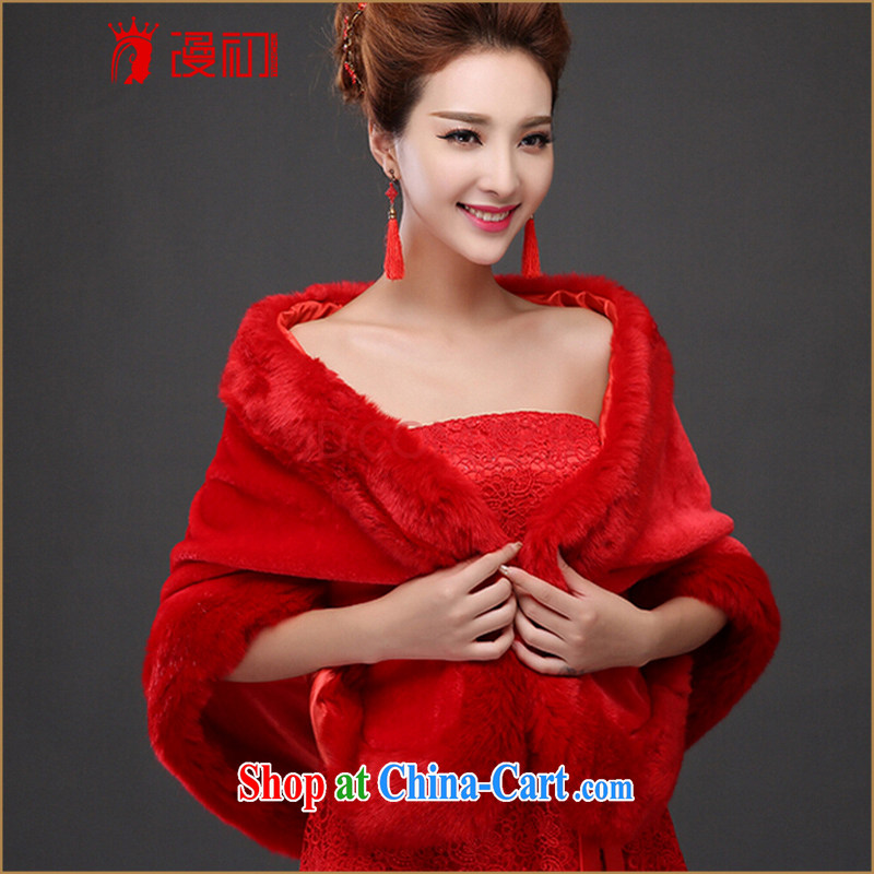 Early spread new autumn and winter bridal toast welcoming married gross margin increased wedding dress wedding warm outfit gross red shawl, early definition, shopping on the Internet