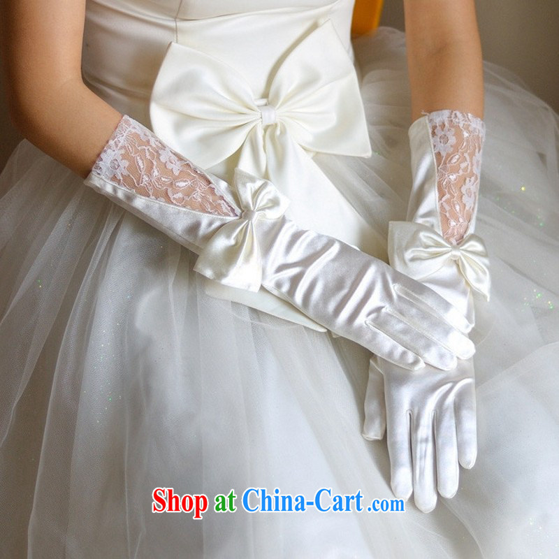 Bow Tie lace Satin bridal gloves wedding accessories ST 13 red, love so Pang, shopping on the Internet