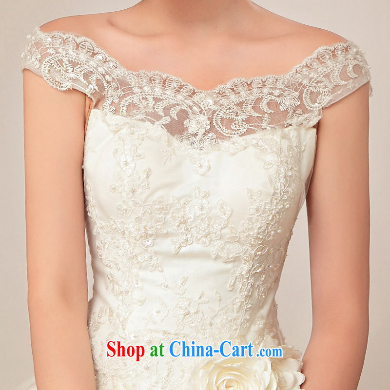 With the 2015 spring new Alice a shoulder bag shoulder with wedding Princess tied with Korean lace maternity wedding dresses white XL, AIDS, and shopping on the Internet