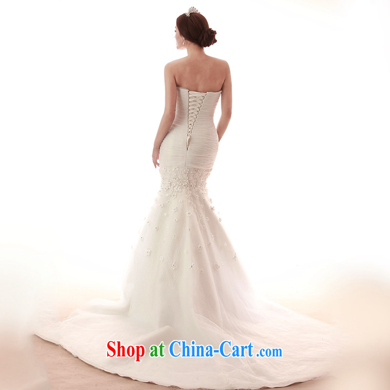 With the 2015 spring new wedding Daisy wiped his chest large-tail flowers white custom bridal photography wedding dresses white tailored to HIV, and shopping on the Internet