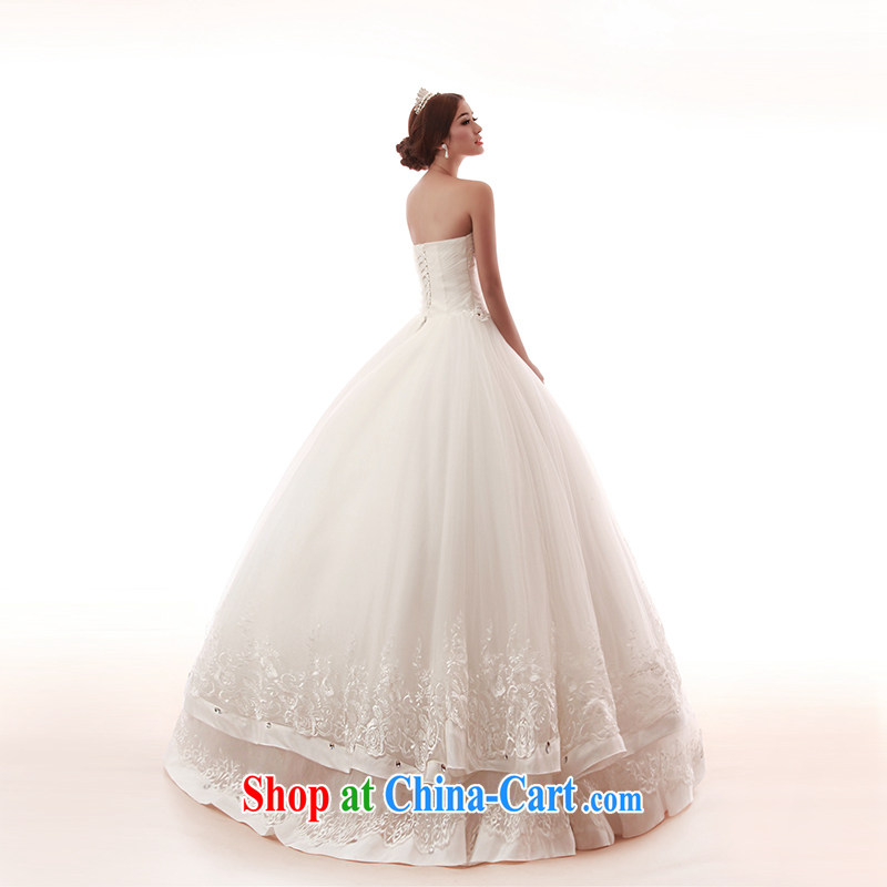 In the spring 2015 new wedding dresses Butterfly Dance wiped his chest and lace Princess drill Korean version shaggy dress bridal wedding white XL, AIDS, and, shopping on the Internet