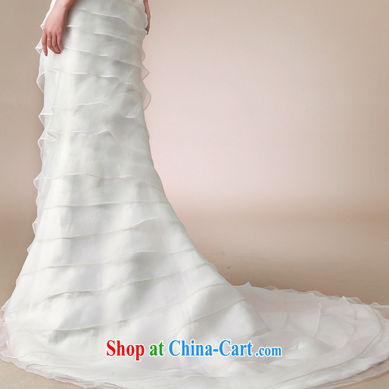 With the 2015 spring new wedding butterfly shadow the shoulder-tail small crowsfoot graphics thin bridal wedding dresses white L, AIDS, and, shopping on the Internet