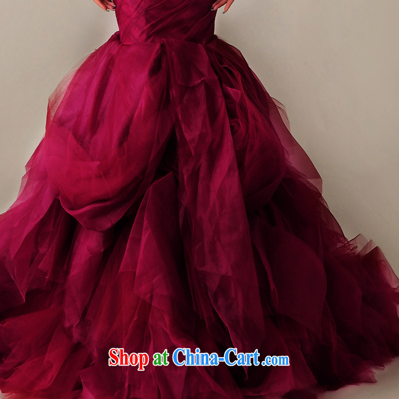 With the 2015 spring New Red Mermaid crowsfoot tail Korean wedding dresses wine red tie, tailored to the progress, and shopping on the Internet