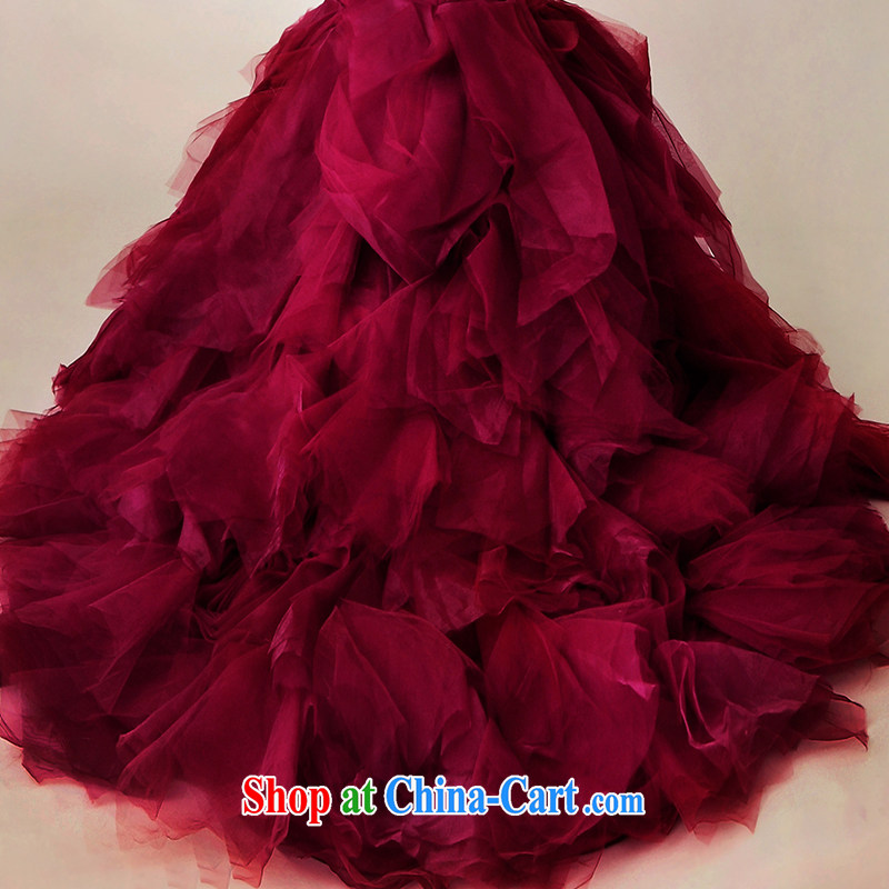 With the 2015 spring New Red Mermaid crowsfoot tail Korean wedding dresses wine red tie, tailored to the progress, and shopping on the Internet