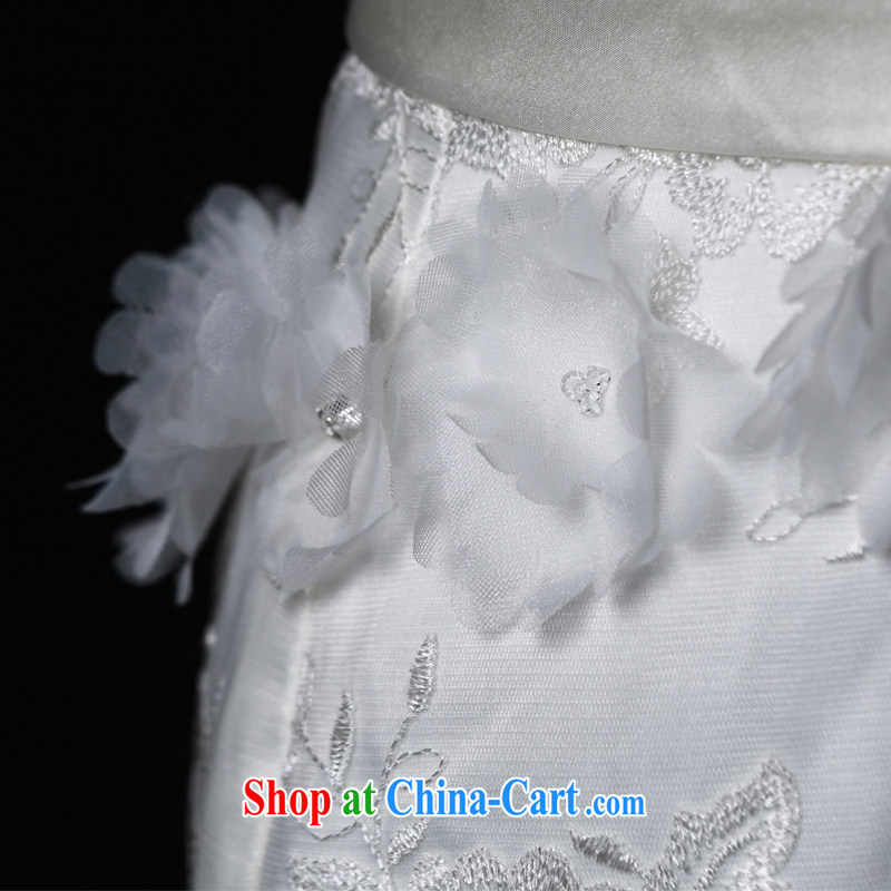 With the 2015 spring new Miu under lace bare chest straps crowsfoot tail bridal wedding dresses white L, AIDS, and, on-line shopping