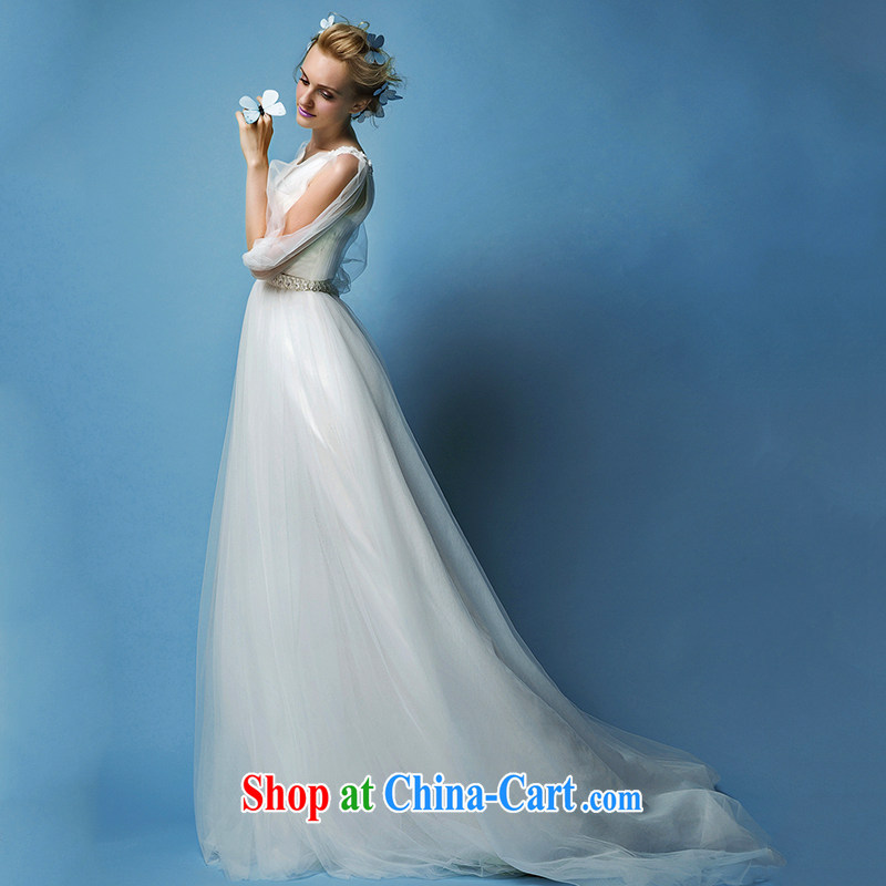 On the bridal suite 2015 new covered buds Deep V half and long-sleeved Princess shaggy dress bridal wedding dresses white XL, AIDS, and shopping on the Internet