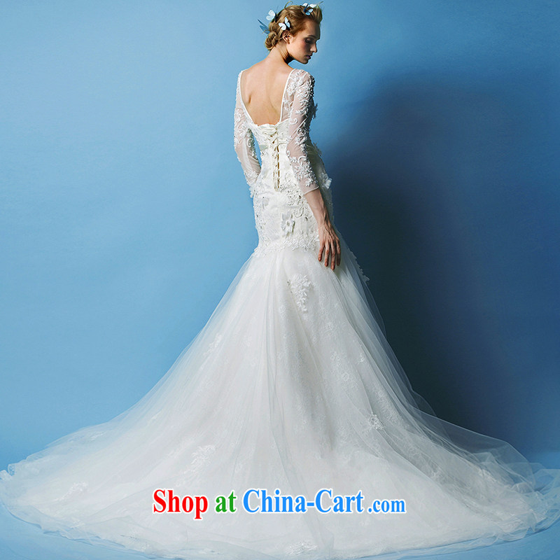 The AIDS 2015 NEW MANCHESTER Half I should be grateful if you erase and chest lace long-sleeved crowsfoot tail bridal wedding dresses white L, AIDS, and shopping on the Internet