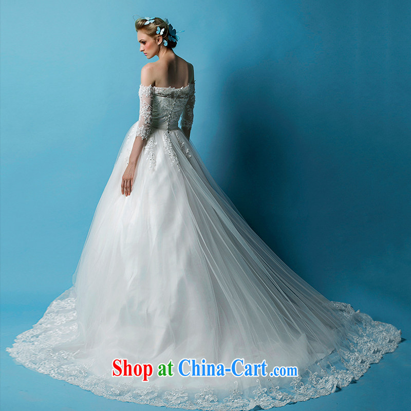 On the bridal suite 2015 new Ting, a field shoulder lace bare chest long-sleeved bridal wedding dresses white XL, AIDS, and shopping on the Internet