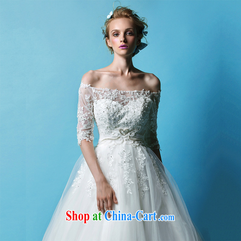 On the bridal suite 2015 new Ting, a field shoulder lace bare chest long-sleeved bridal wedding dresses white XL, AIDS, and shopping on the Internet