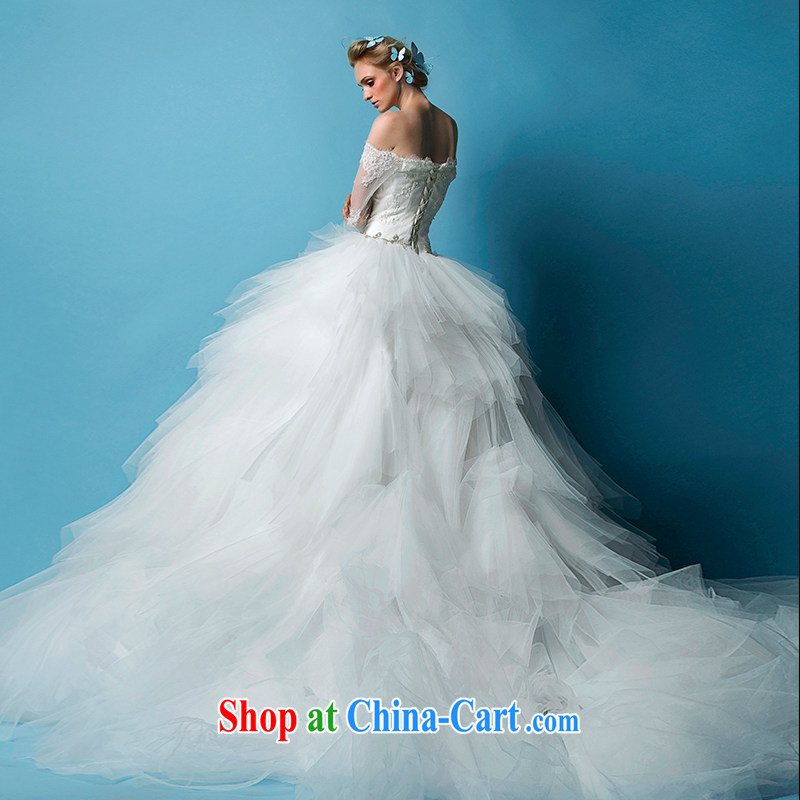 On the bridal suite 2015 new Ling Yao wiped his chest long-sleeved lace shaggy dress bridal wedding dresses white XL, AIDS, and, shopping on the Internet