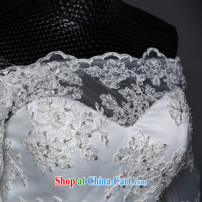 With the 2015 new Ling Xuan wiped his chest lace the Field shoulder long-sleeved tail bridal wedding dresses white XL, AIDS, and, shopping on the Internet
