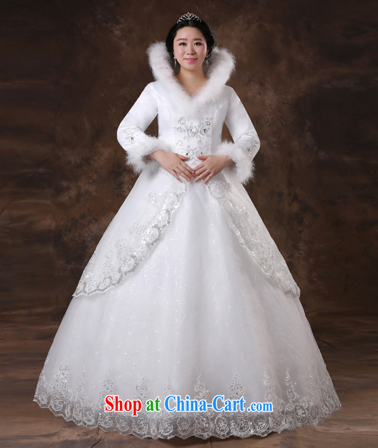Moon 珪 guijin 2014 winter bridal wedding dresses back ZIPPER WITH bridal wedding dresses long sleeved wool warm wedding white XXL scheduled 3 Days from Suzhou shipping pictures, price, brand platters! Elections are good character, the national distribution, so why buy now enjoy more preferential! Health
