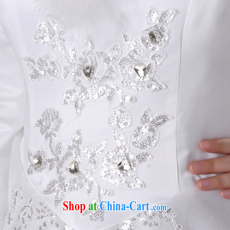 Moon 珪 guijin 2014 winter bridal wedding dresses back ZIPPER WITH bridal wedding long-sleeved wool warm wedding white XXL scheduled 3 Days from Suzhou shipping, 珪 (guijin), online shopping