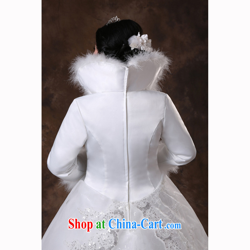 Moon 珪 guijin 2014 winter bridal wedding dresses back ZIPPER WITH bridal wedding long-sleeved wool warm wedding white XXL scheduled 3 Days from Suzhou shipping, 珪 (guijin), online shopping