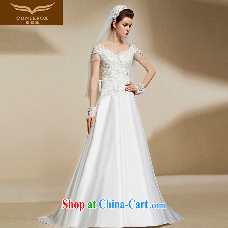 Creative Fox high-end custom bridal wedding dresses 2015 New Beauty long fall to small-tail fashion bridal white wedding 90,203 picture color tailored