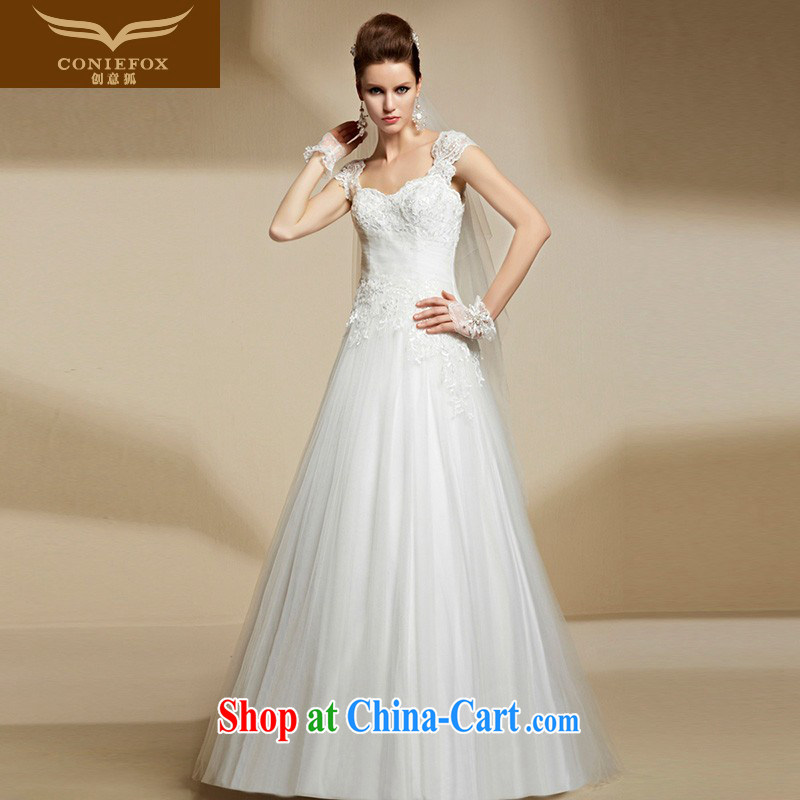 Creative Fox 2015 new stylish bridal wedding dresses long Graphics thin white shoulders dress high-end custom wedding dresses 90,205 tailored