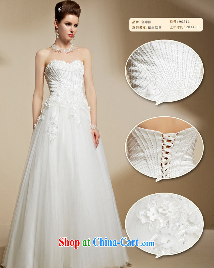 Creative Fox high-end custom wedding dresses bare chest white wedding dresses stylish and elegant long beauty bridal wedding dresses romantic wedding season 90,211 picture color tailored pictures, price, brand platters! Elections are good character, the national distribution, so why buy now enjoy more preferential! Health