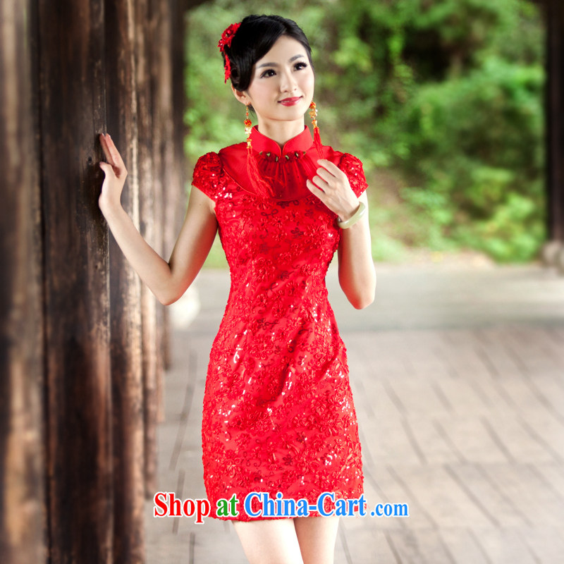 ruyi, 2014 new bride Chinese wedding married Yi red bridal toast clothing cheongsam dress 4613 4613 red XXL sporting, wind, shopping on the Internet