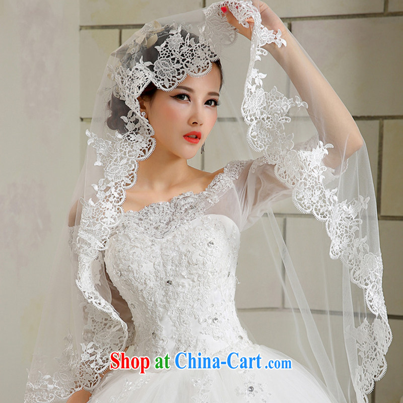 Honey, bride 2015 new luxury 3M white head yarn ultra-long bridal wedding mandatory Korean tail white, honey, bride, shopping on the Internet