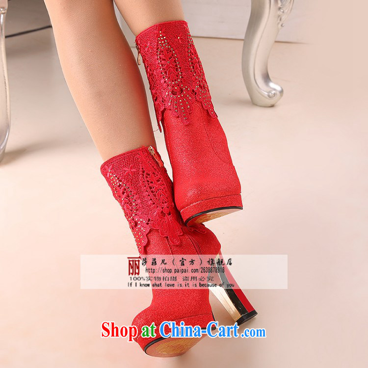 Wedding boots 2014 autumn and winter women boots red wedding shoes high heel wedding shoes bridal shoes with thick snow shoes and boots winter boots 10 cm with 39 pictures, price, brand platters! Elections are good character, the national distribution, so why buy now enjoy more preferential! Health
