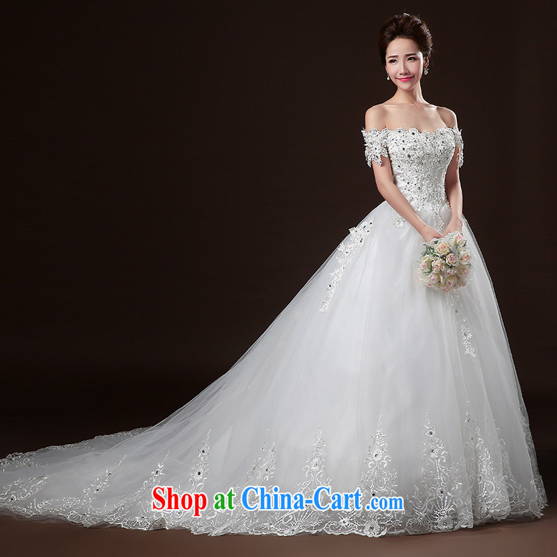 Ting Beverly wedding dresses 2015 new winter field shoulder bag shoulder long-tail wedding wiped chest-style lace bridal autumn, wood drilling wedding dress white tailored, Ting Beverly (tingbeier), shopping on the Internet