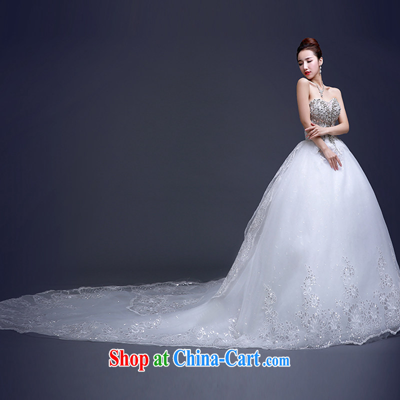 Ting Beverly wedding dresses new 2015 modern Korean long-tail bride wiped his chest water drill large, white retro summer white tailored Ting Beverly (tingbeier), online shopping