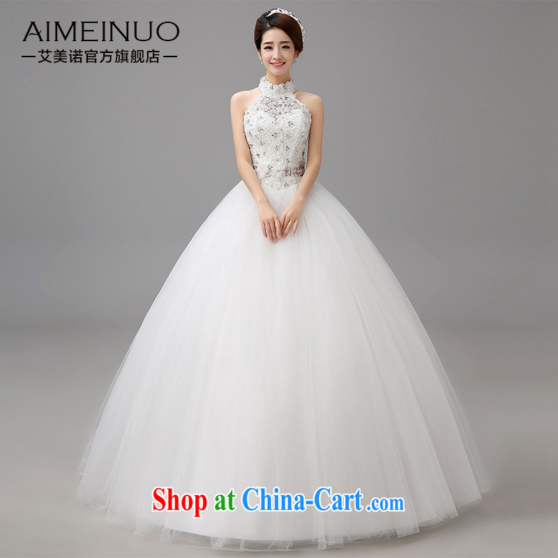 The United States, wedding dresses 2015 spring and summer new Korean-style princess is also wedding Korean lace inserts drill beauty with yarn H - 79 white XXL